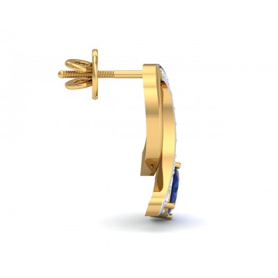 Rami Blue Sapphire & Diamond earrings in Gold